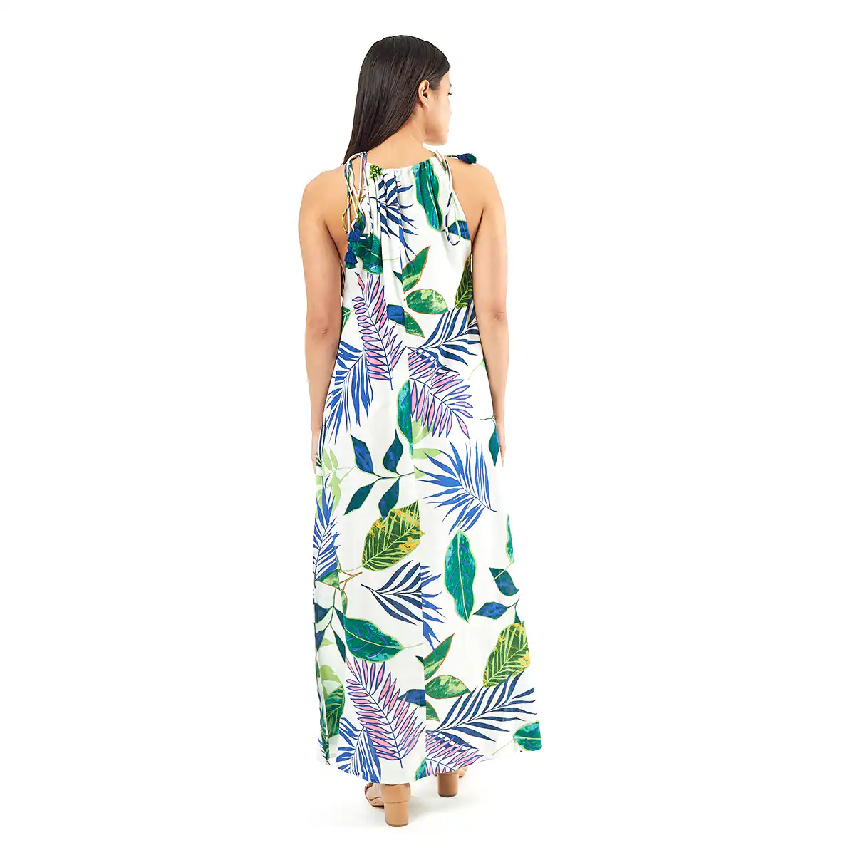 Verde Γυναικείο Φόρεμα 52-0078 Ρεγιόν Ινδίας Άσπρο