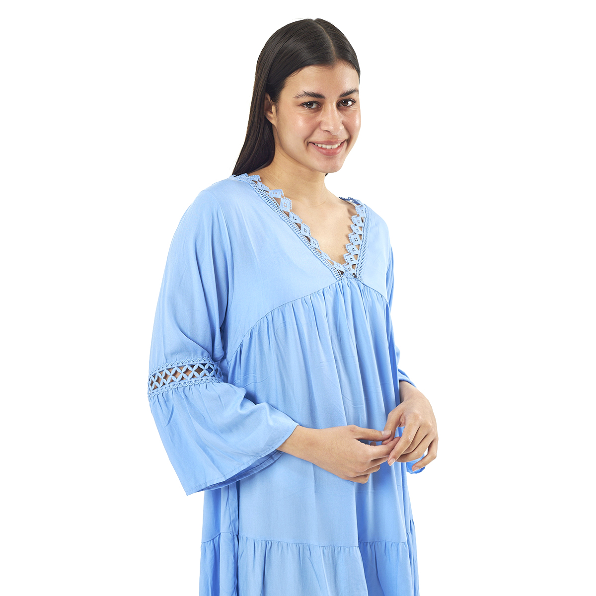 Verde Γυναικείο Φόρεμα 52-0081 Cotton Μπλέ