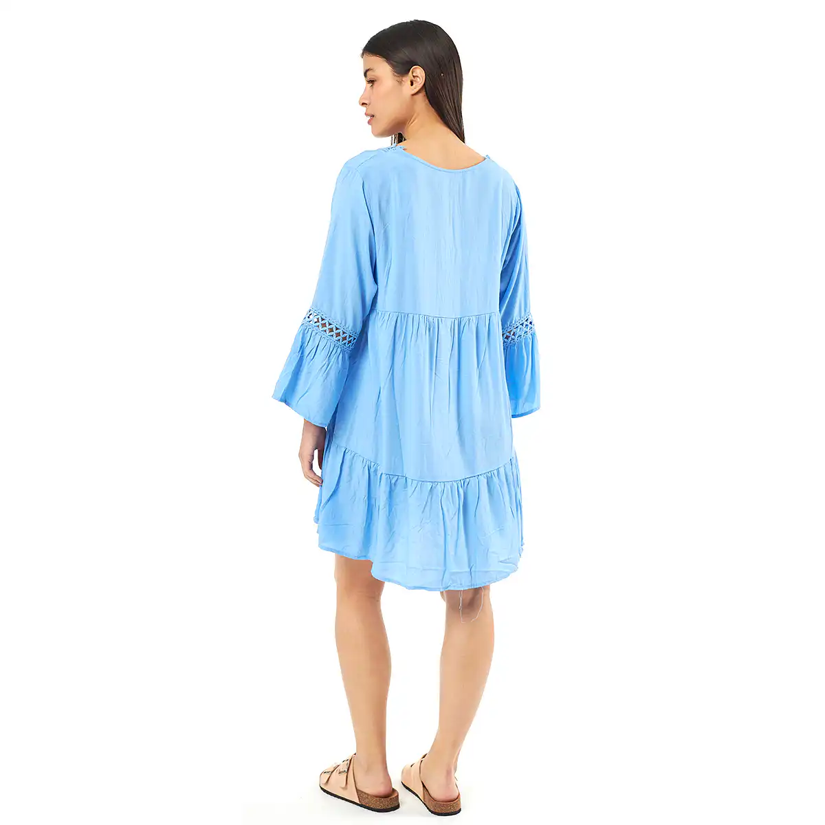 Verde Γυναικείο Φόρεμα 52-0081 Cotton Μπλέ