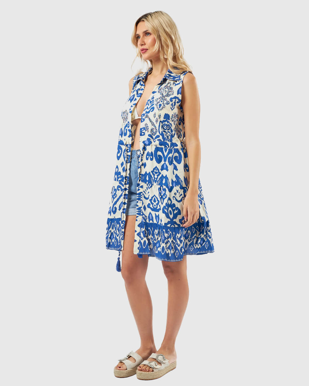 VERDE ΓΥΝΑΙΚΕΙΟ ΦΟΡΕΜΑ 52-0136 ΒΙΣΚΟΖΗ ΙΝΔΙΑΣ ΜΠΛΕ