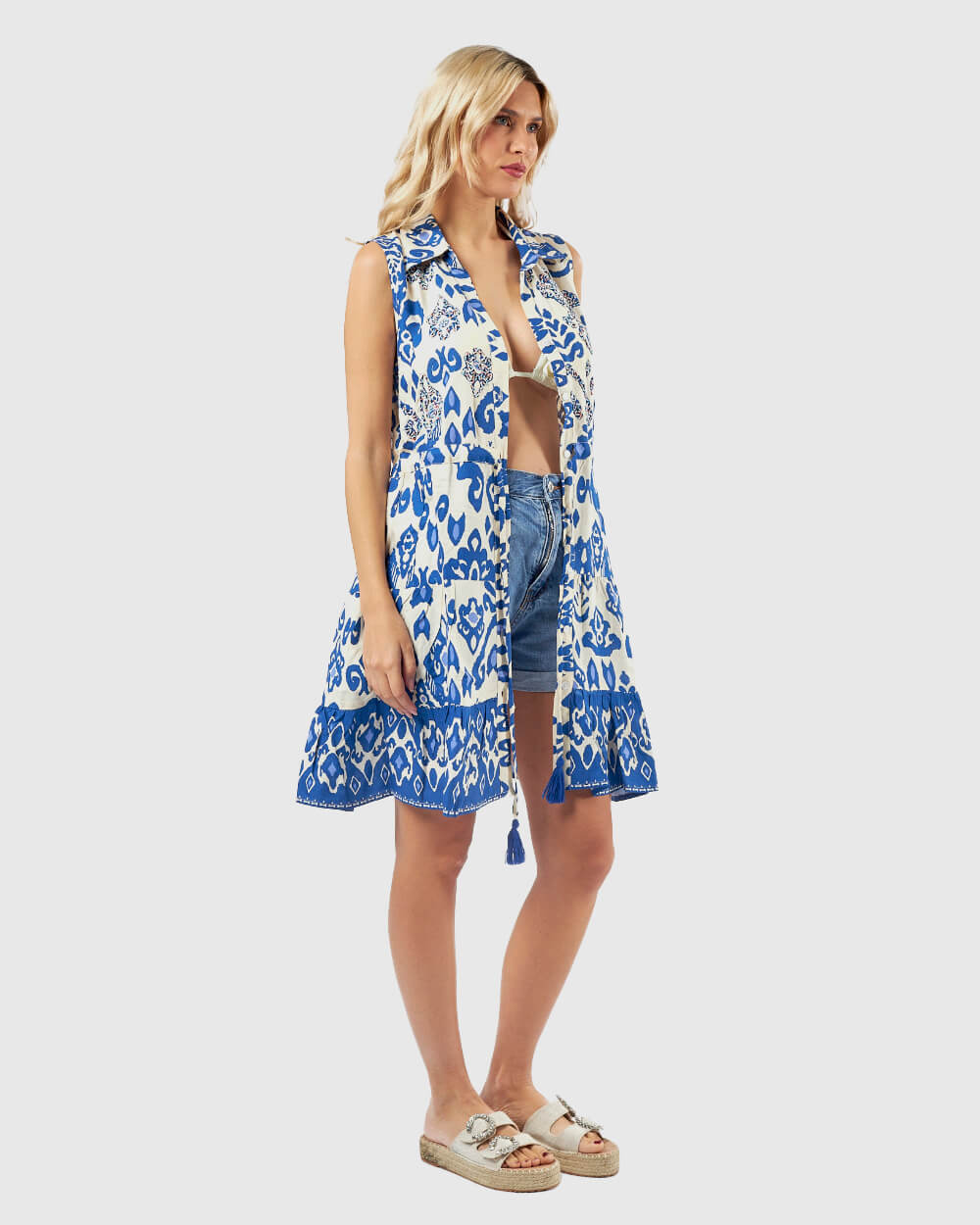 VERDE ΓΥΝΑΙΚΕΙΟ ΦΟΡΕΜΑ 52-0136 ΒΙΣΚΟΖΗ ΙΝΔΙΑΣ ΜΠΛΕ