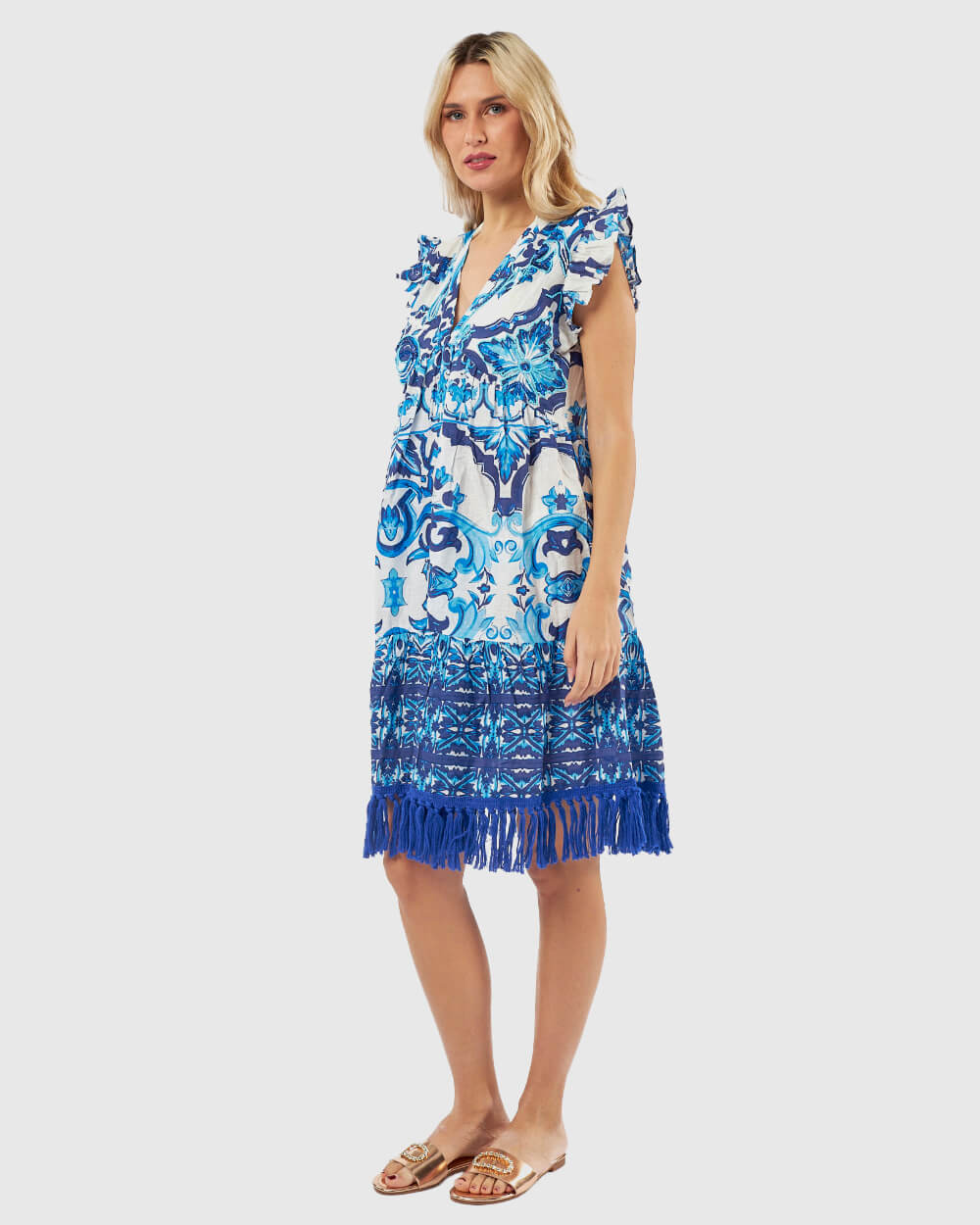 VERDE ΓΥΝΑΙΚΕΙΟ ΦΟΡΕΜΑ 52-0147 ΒΑΜΒΑΚΕΡΟ ΙΝΔΙΑΣ ΜΠΛΕ