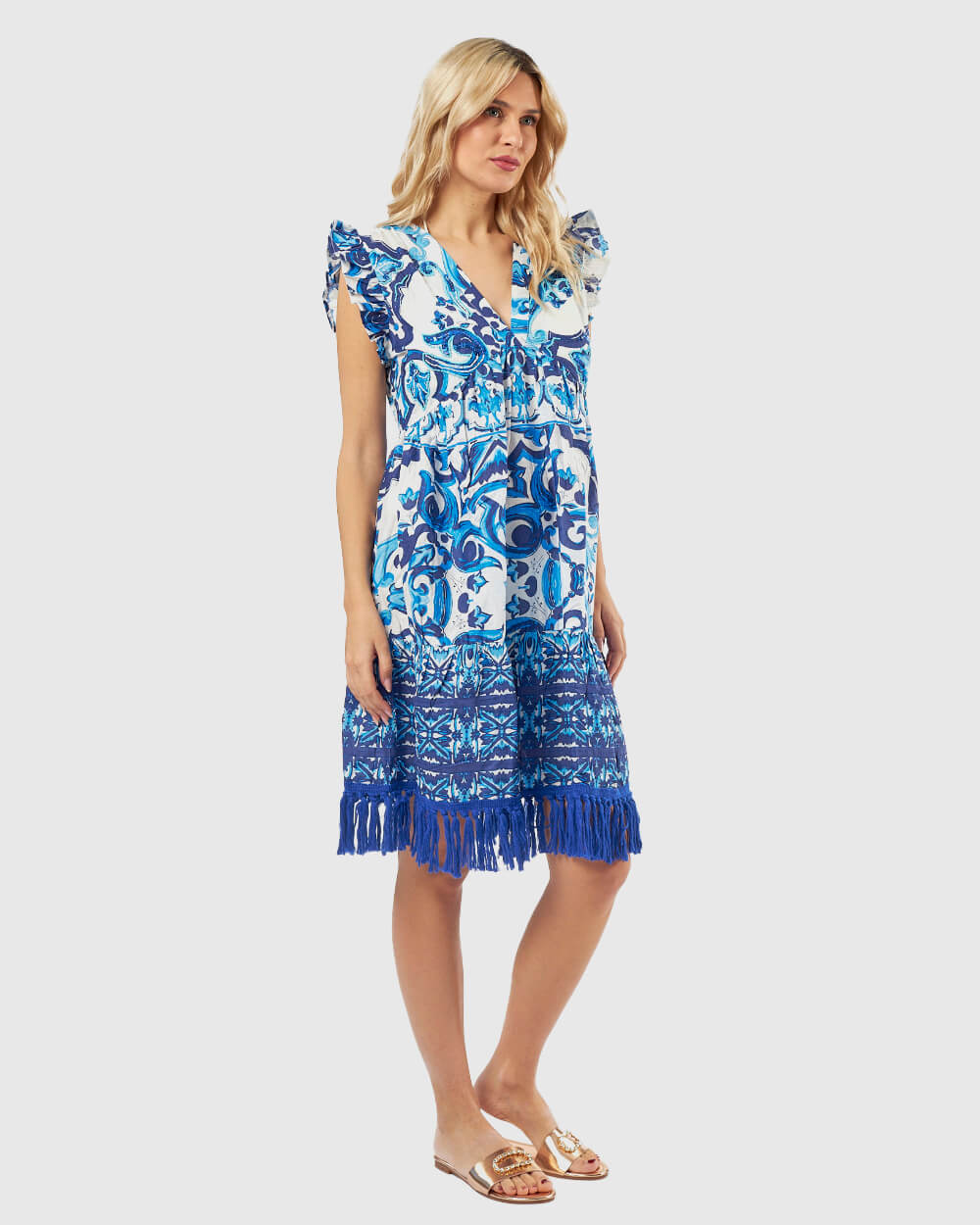 VERDE ΓΥΝΑΙΚΕΙΟ ΦΟΡΕΜΑ 52-0147 ΒΑΜΒΑΚΕΡΟ ΙΝΔΙΑΣ ΜΠΛΕ