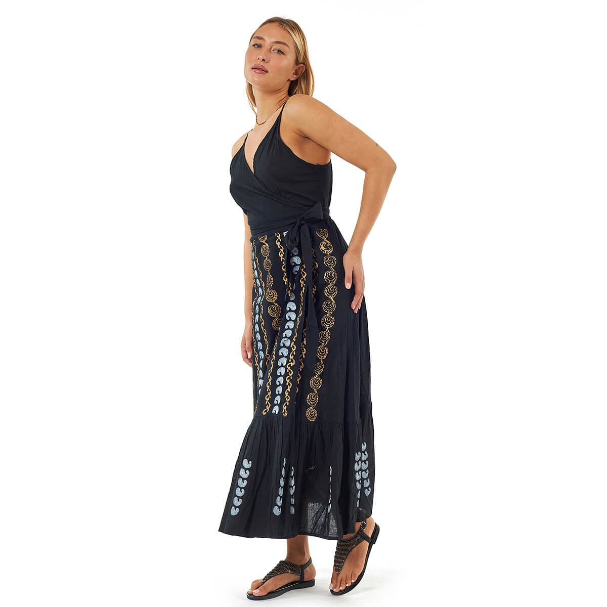 Verde Γυναικείο Φόρεμα 52-0102 Βαμβακερό Μαύρο