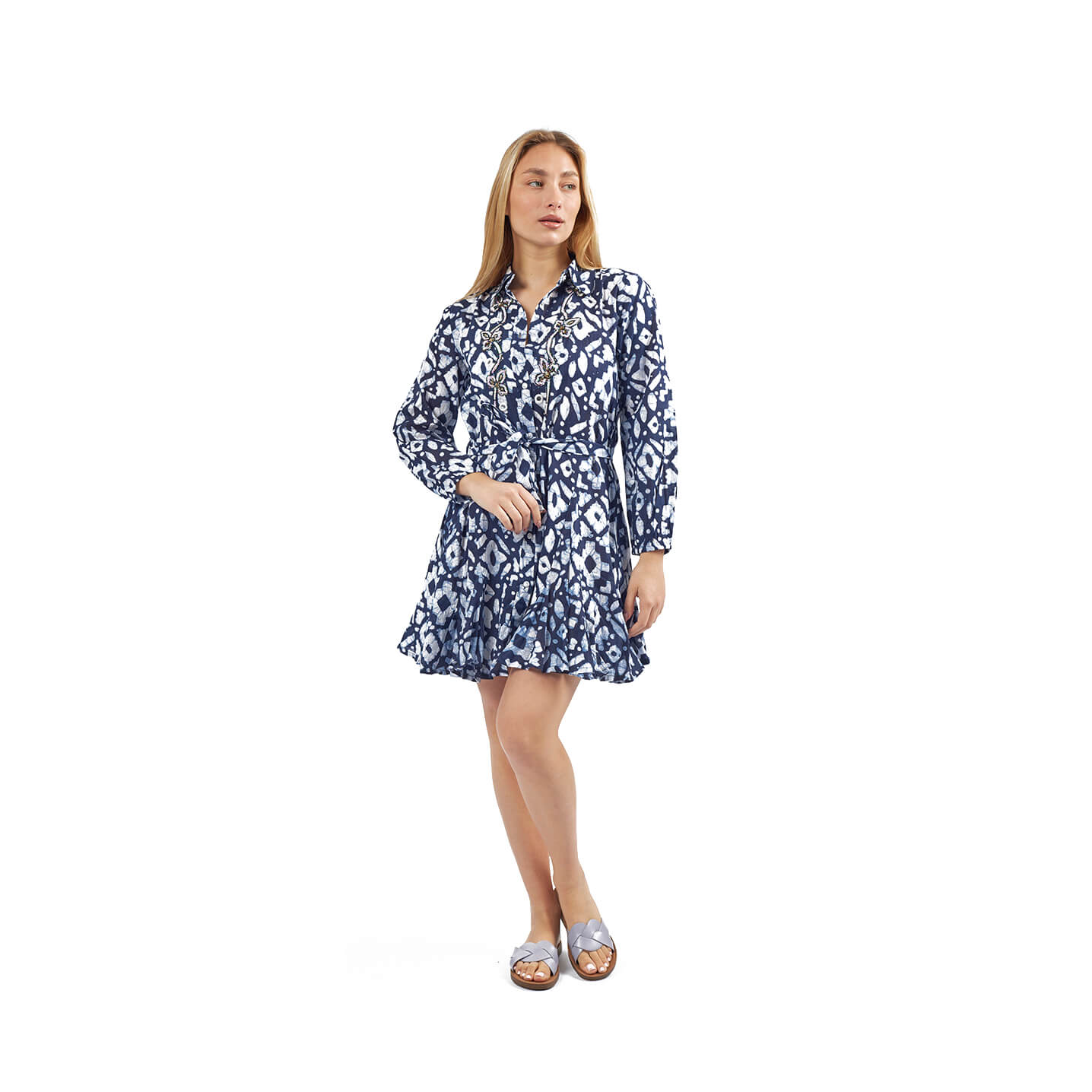 Verde Γυναικείο Φόρεμα 52-0108 Βαμβακερό Μπλε