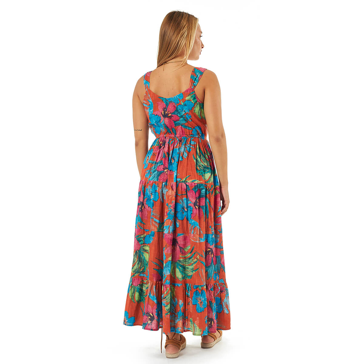 Verde Γυναικείο Φόρεμα 52-0121 Βαμβακερό Πορτοκαλί