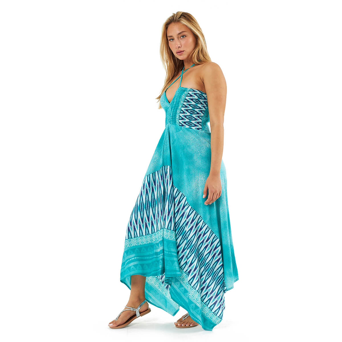 Verde Γυναικείο Φόρεμα 52-0122 Ρεγιόν Μπλε