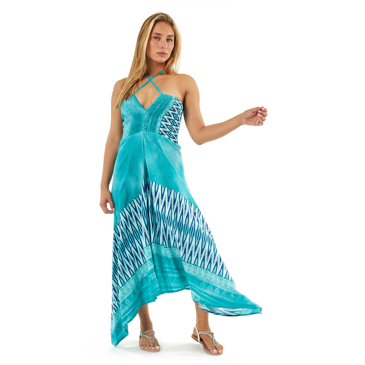 Verde Γυναικείο Φόρεμα 52-0122 Ρεγιόν Μπλε Verde Γυναικείο Φόρεμα 52-0122 Ρεγιόν Μπλε