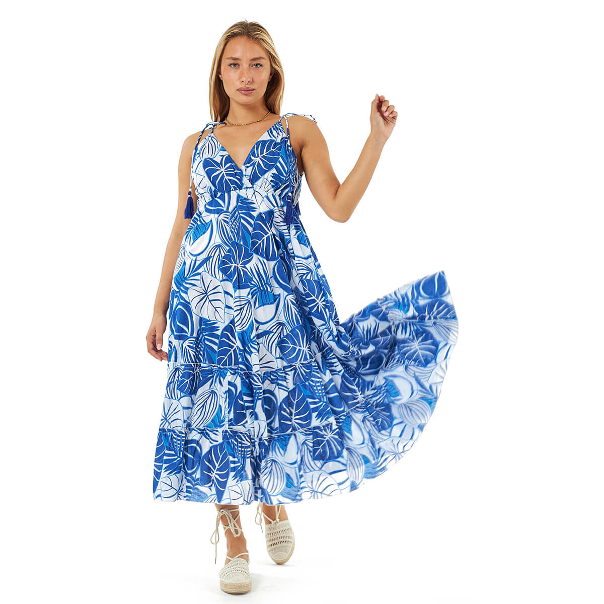 Verde Γυναικείο Φόρεμα 52-0125 Βαμβακερό Μπλε