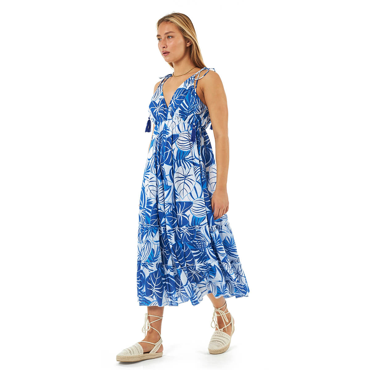 Verde Γυναικείο Φόρεμα 52-0125 Βαμβακερό Μπλε