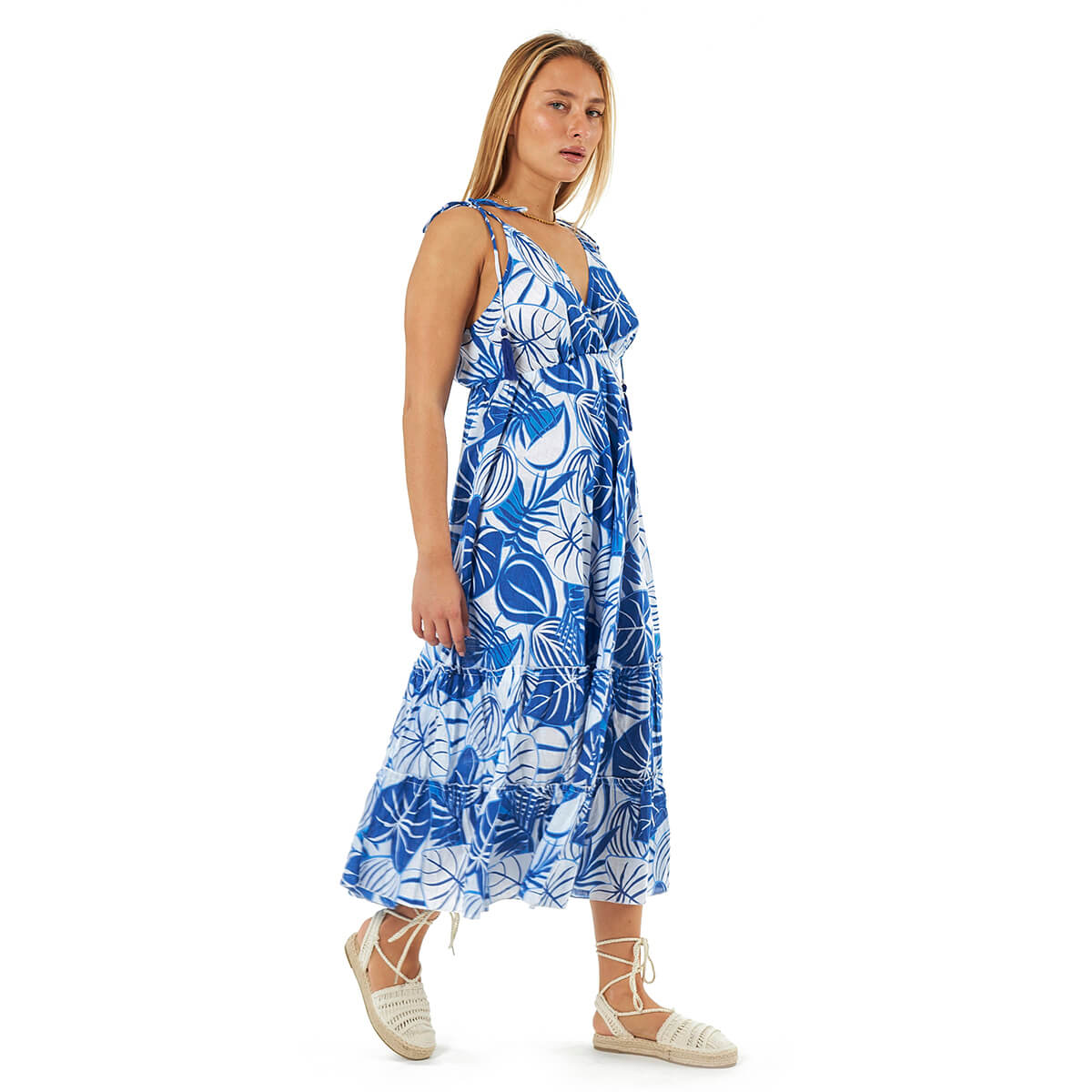 Verde Γυναικείο Φόρεμα 52-0125 Βαμβακερό Μπλε