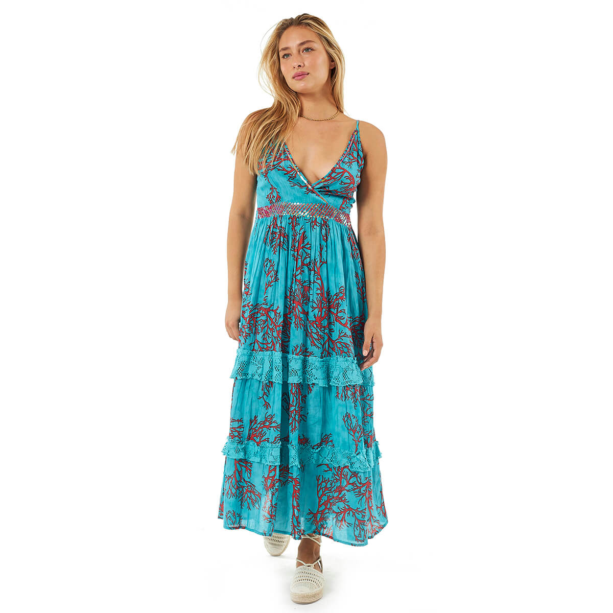 Verde Γυναικείο Φόρεμα 52-0130 Βαμβακερό Μπλε