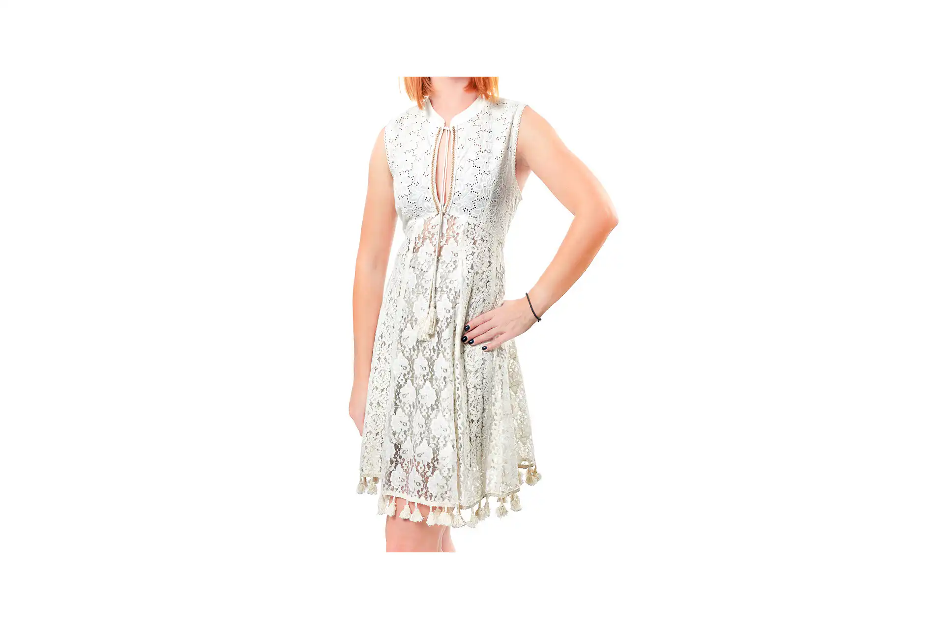 Verde Γυναικειο φορεμα παραλιας 100% cotton one size 52-0014 ivory