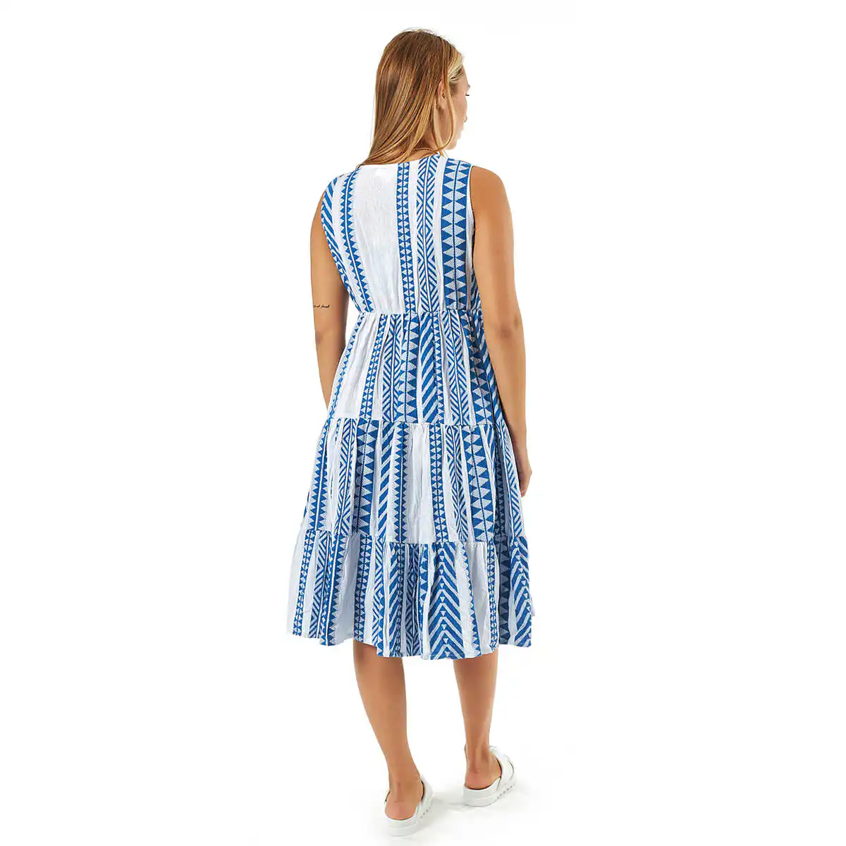 Verde Γυναικείο Φόρεμα 52-0094 Βαμβακερό Μπλε