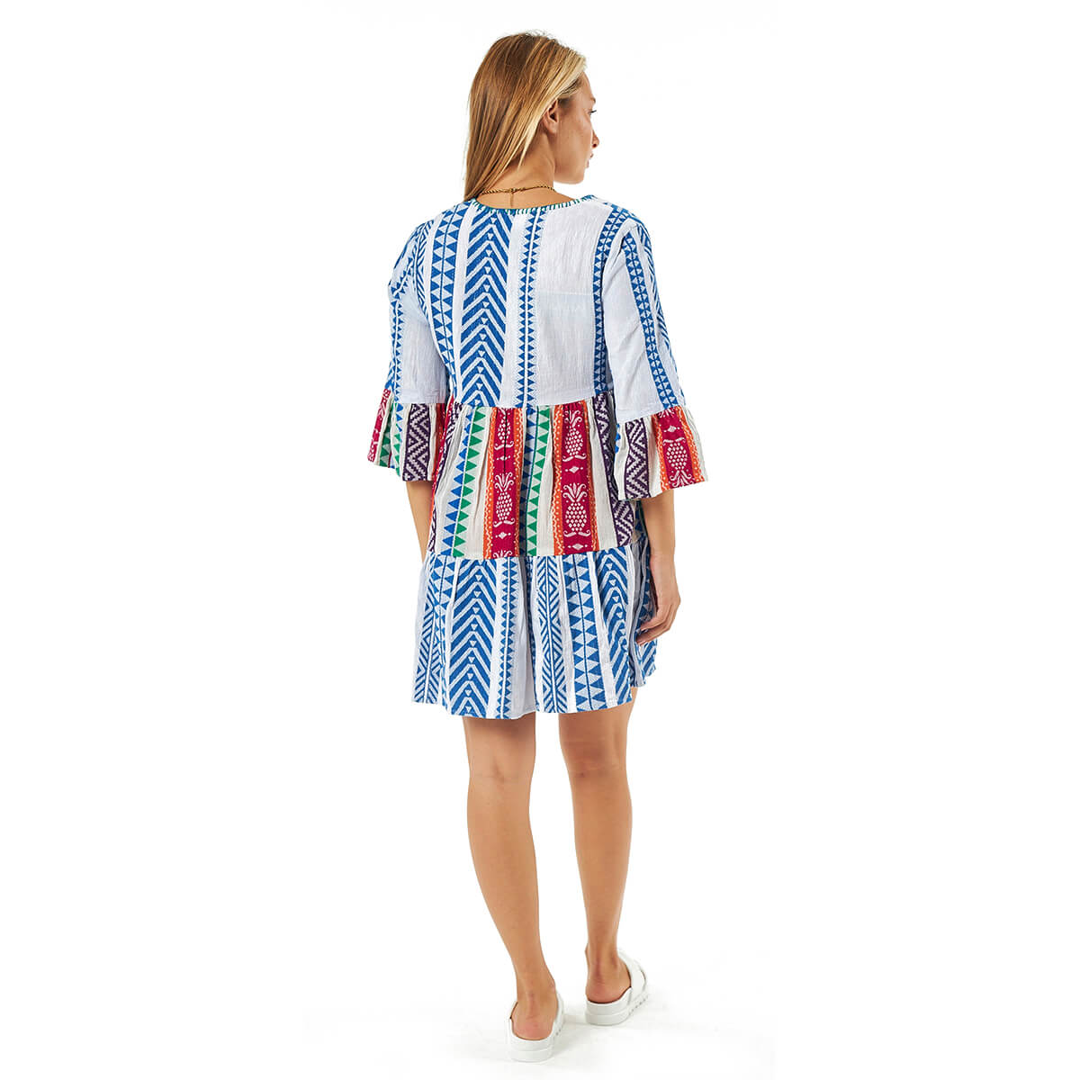 Verde Γυναικείο Φόρεμα 52-0095 Βαμβακερό Μπλε