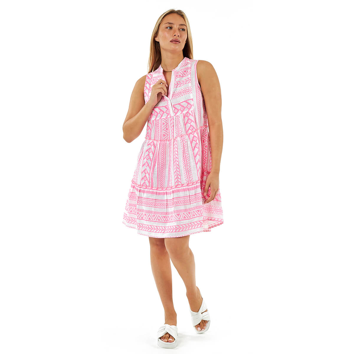 Verde Γυναικείο Φόρεμα 52-0096 Βαμβακερό Ροζ