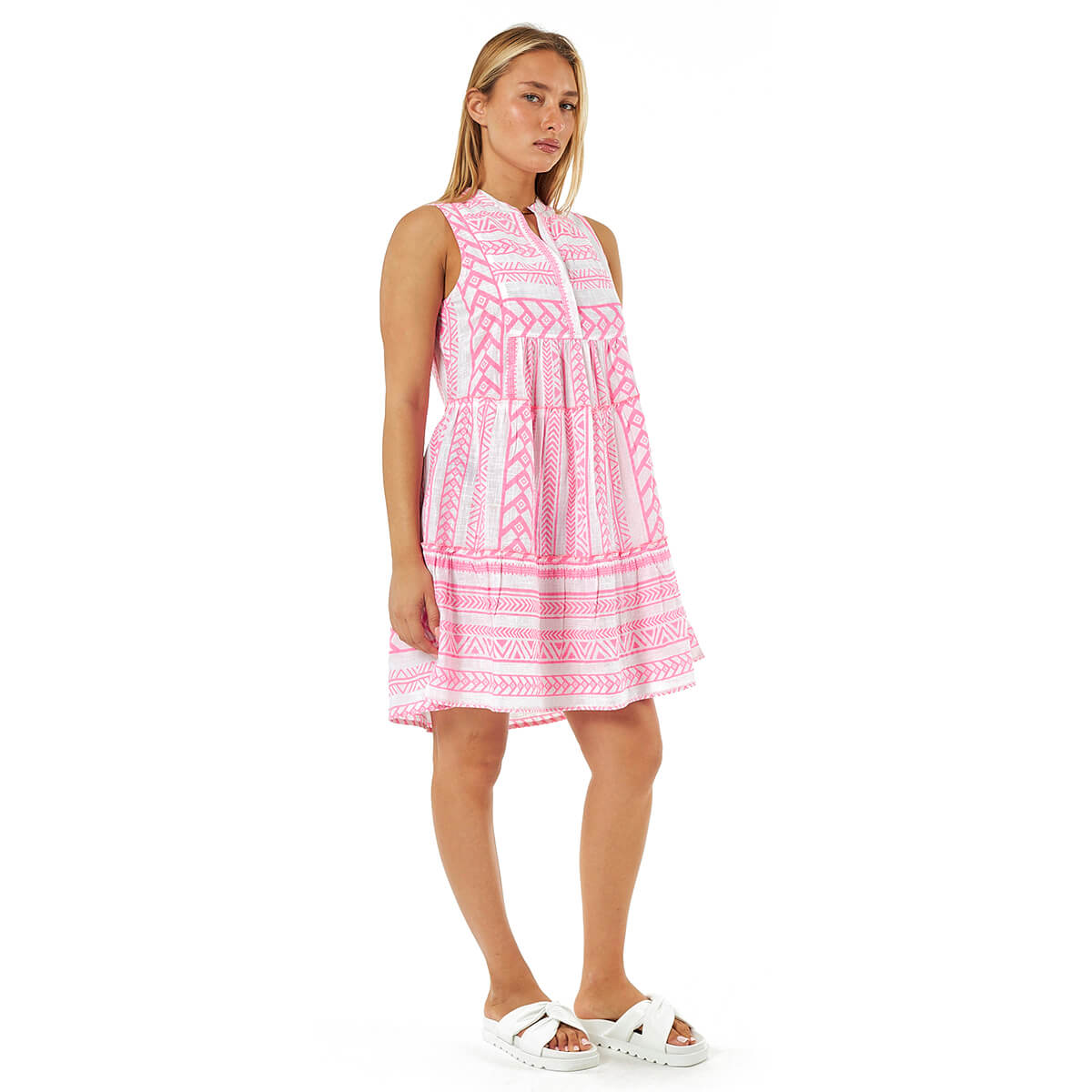 Verde Γυναικείο Φόρεμα 52-0096 Βαμβακερό Ροζ