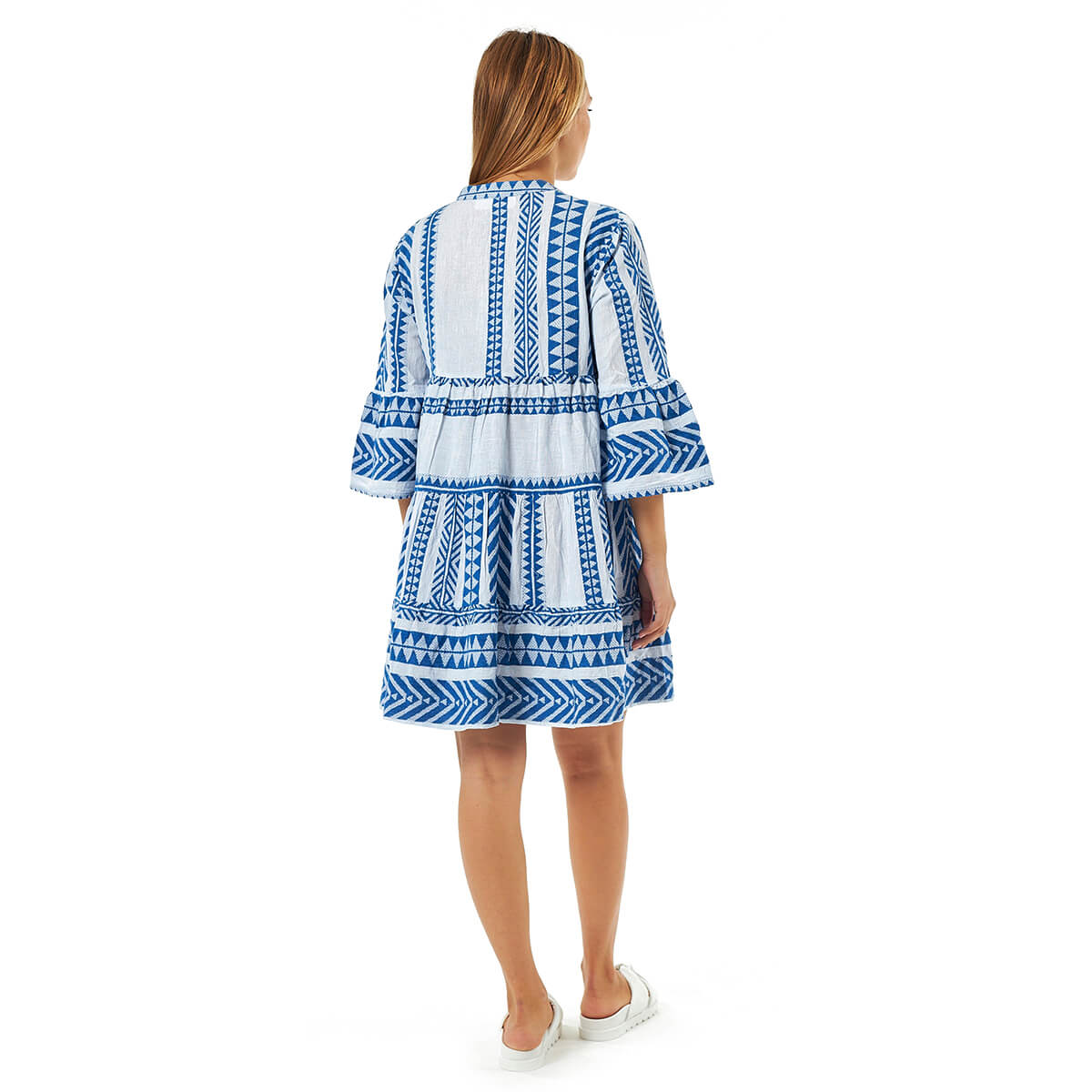 Verde Γυναικείο Φόρεμα 52-0097 Βαμβακερό Μπλε Verde Γυναικείο Φόρεμα 52-0097 Βαμβακερό Μπλε