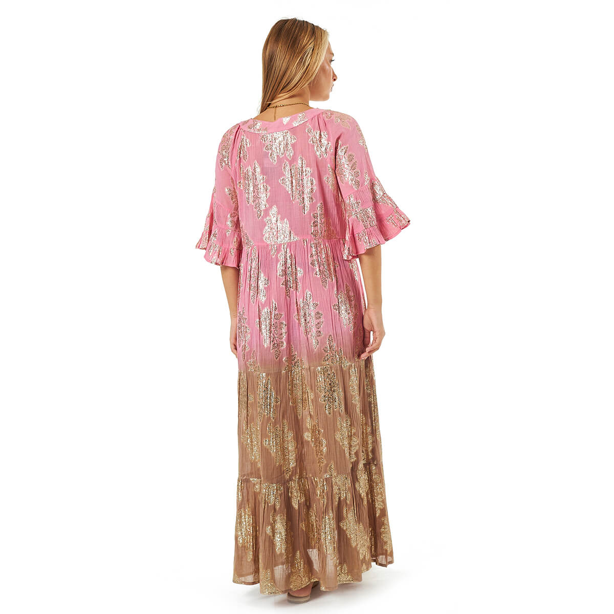 Verde Γυναικείο Φόρεμα 52-0099 Βαμβακερό Ροζ