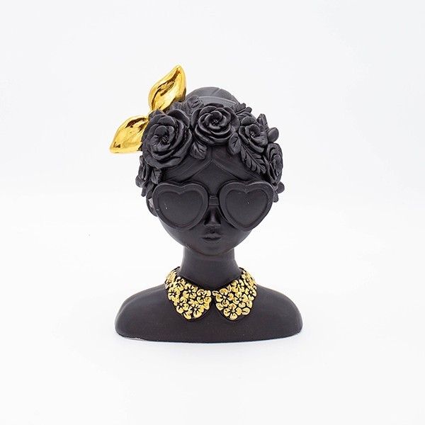 ΔΙΑΚΟΣΜΗΤΙΚΟ ΓΥΝΑΙΚΑ ΠΟΛΥΡΕΖΙΝ  ΜΑΥΡΟ-ΧΡΥΣΟ 14.5×10.5x20cm