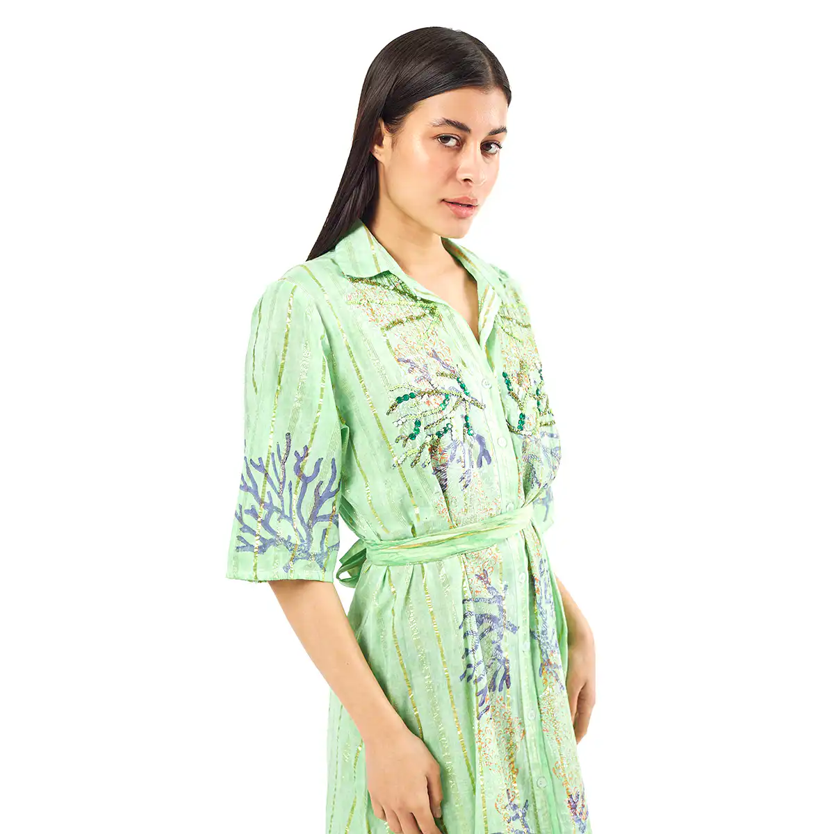 Verde Γυναικεία Πουκαμίσα 53-0023 Cotton Ινδίας Πράσινο Verde Γυναικεία Πουκαμίσα 53-0023 Cotton Ινδίας Πράσινο