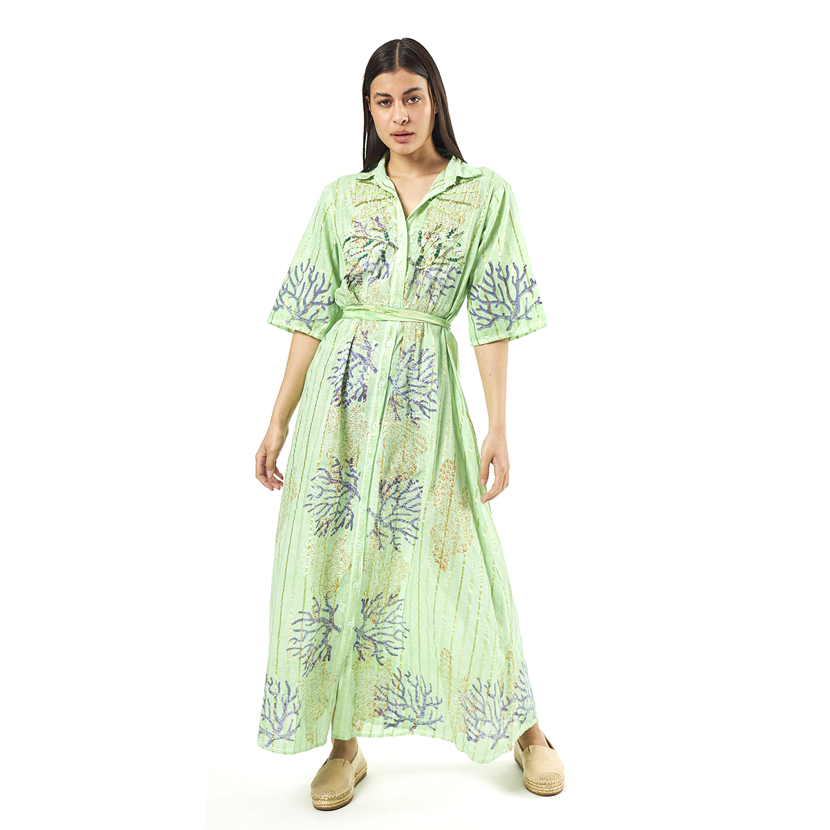 Verde Γυναικεία Πουκαμίσα 53-0023 Cotton Ινδίας Πράσινο