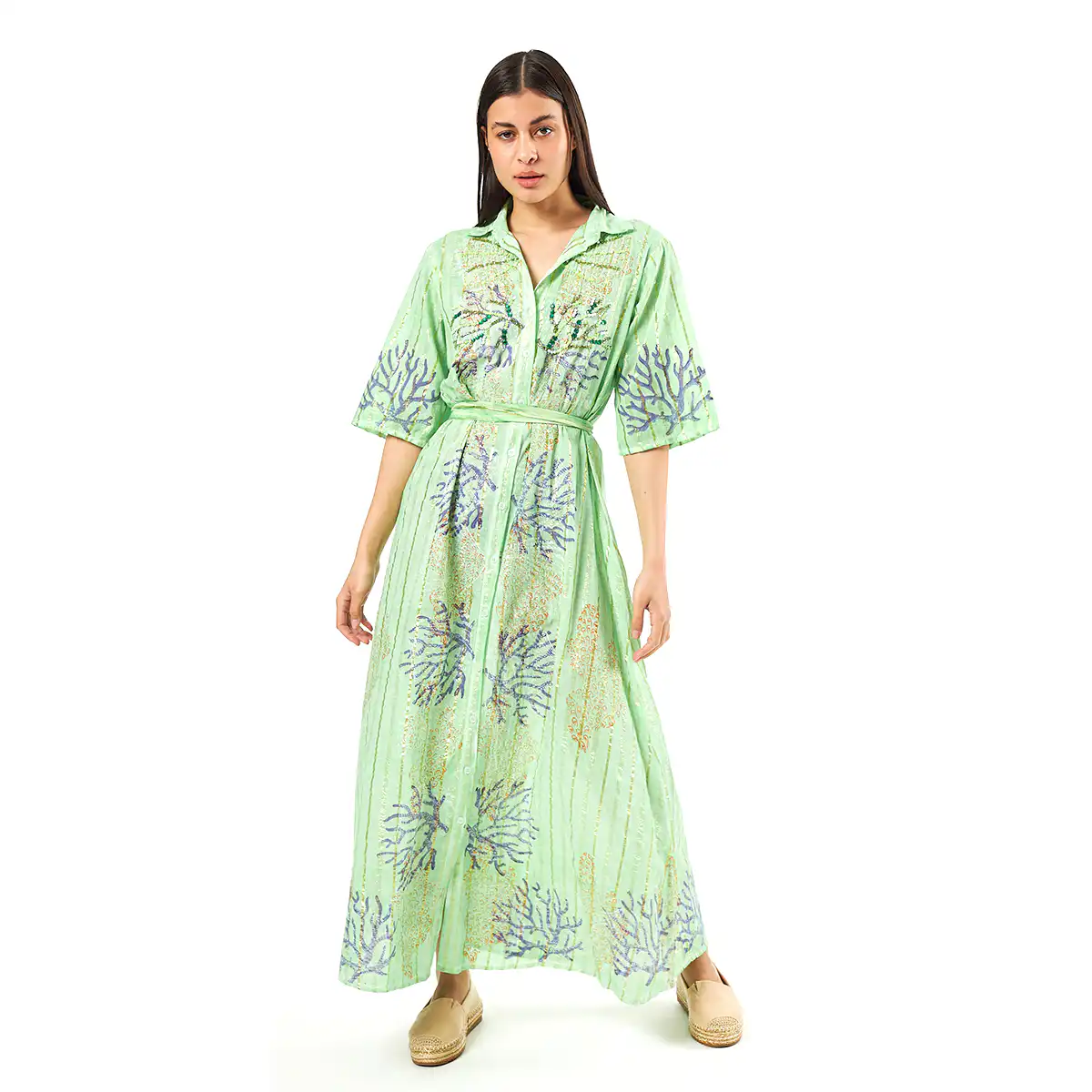 Verde Γυναικεία Πουκαμίσα 53-0023 Cotton Ινδίας Πράσινο