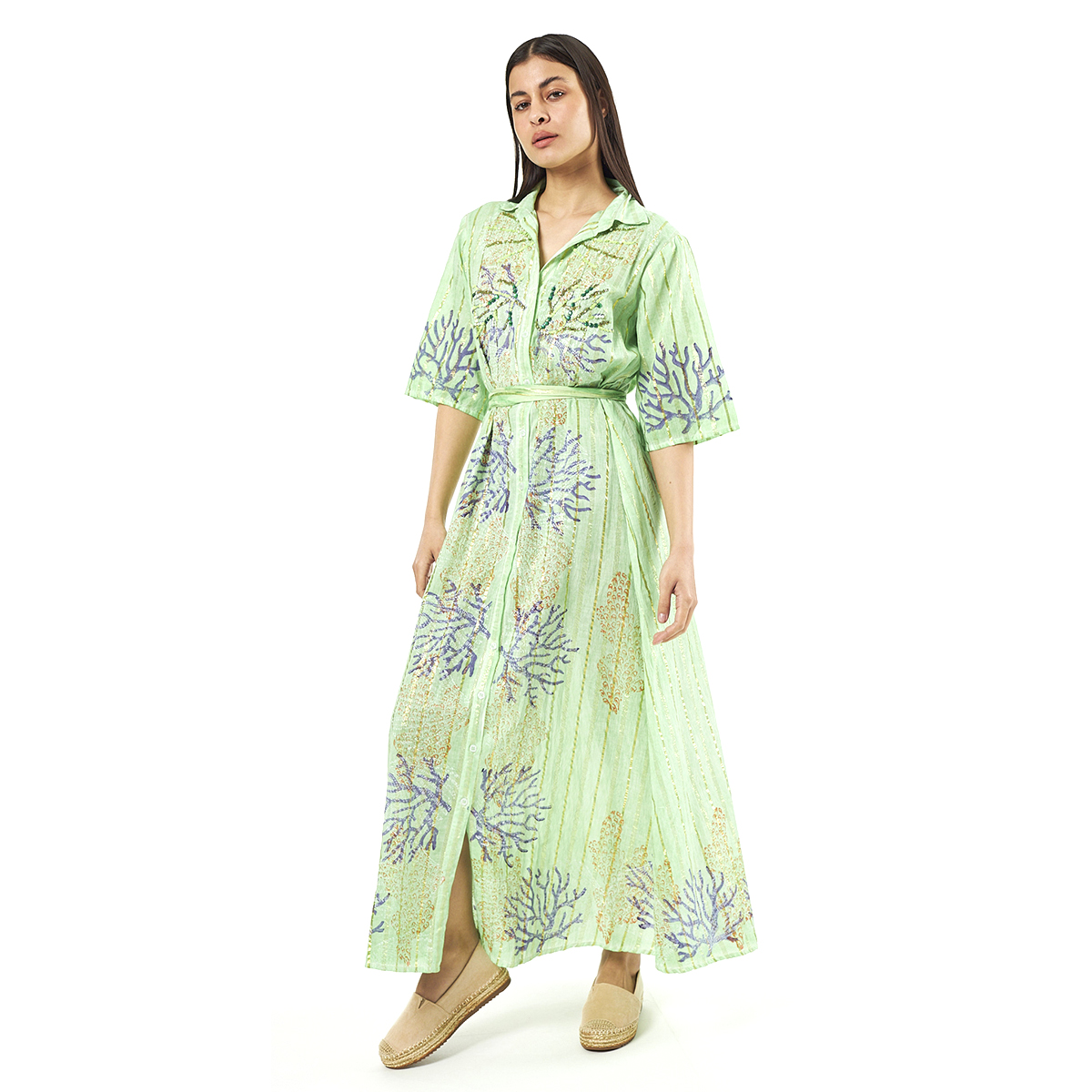 Verde Γυναικεία Πουκαμίσα 53-0023 Cotton Ινδίας Πράσινο