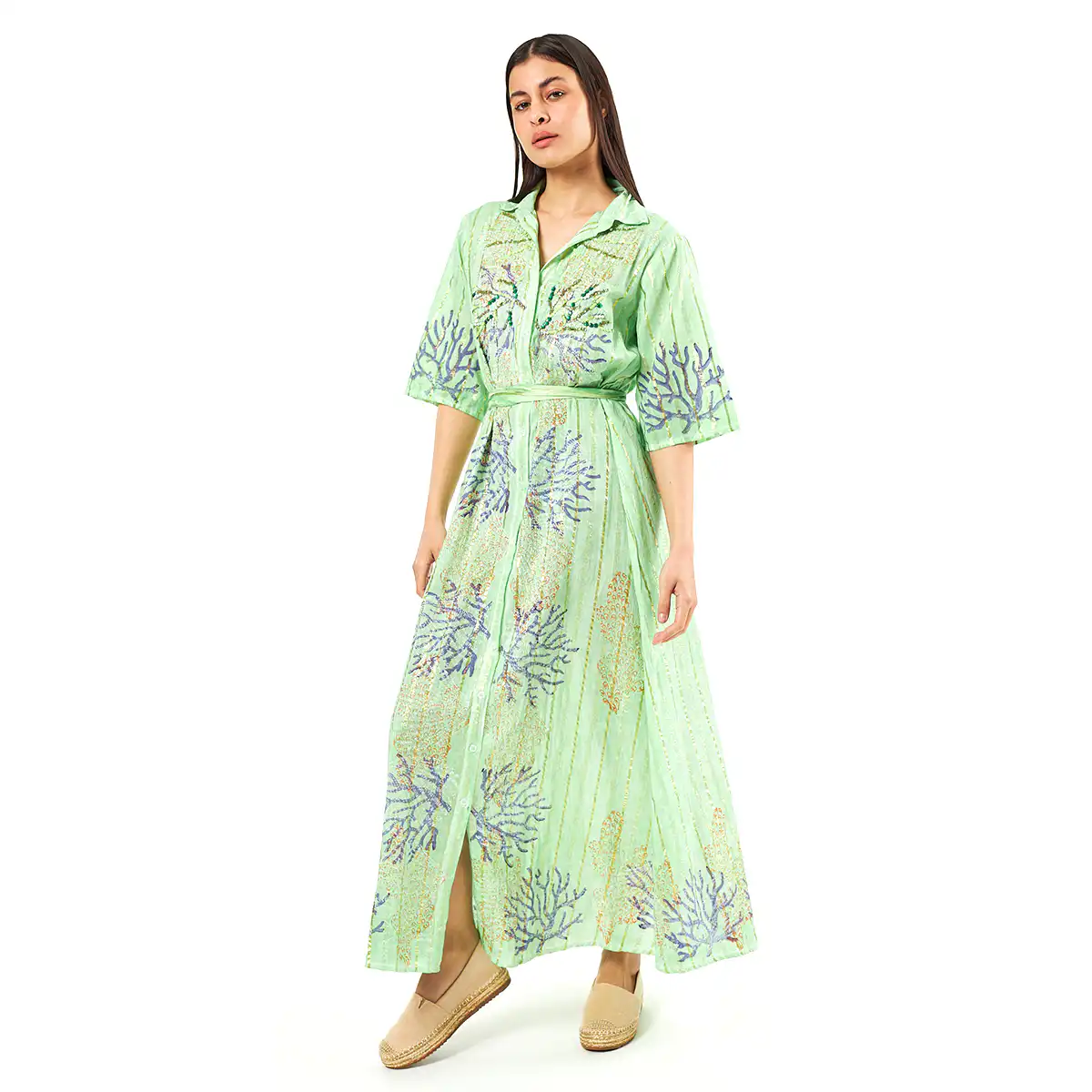 Verde Γυναικεία Πουκαμίσα 53-0023 Cotton Ινδίας Πράσινο