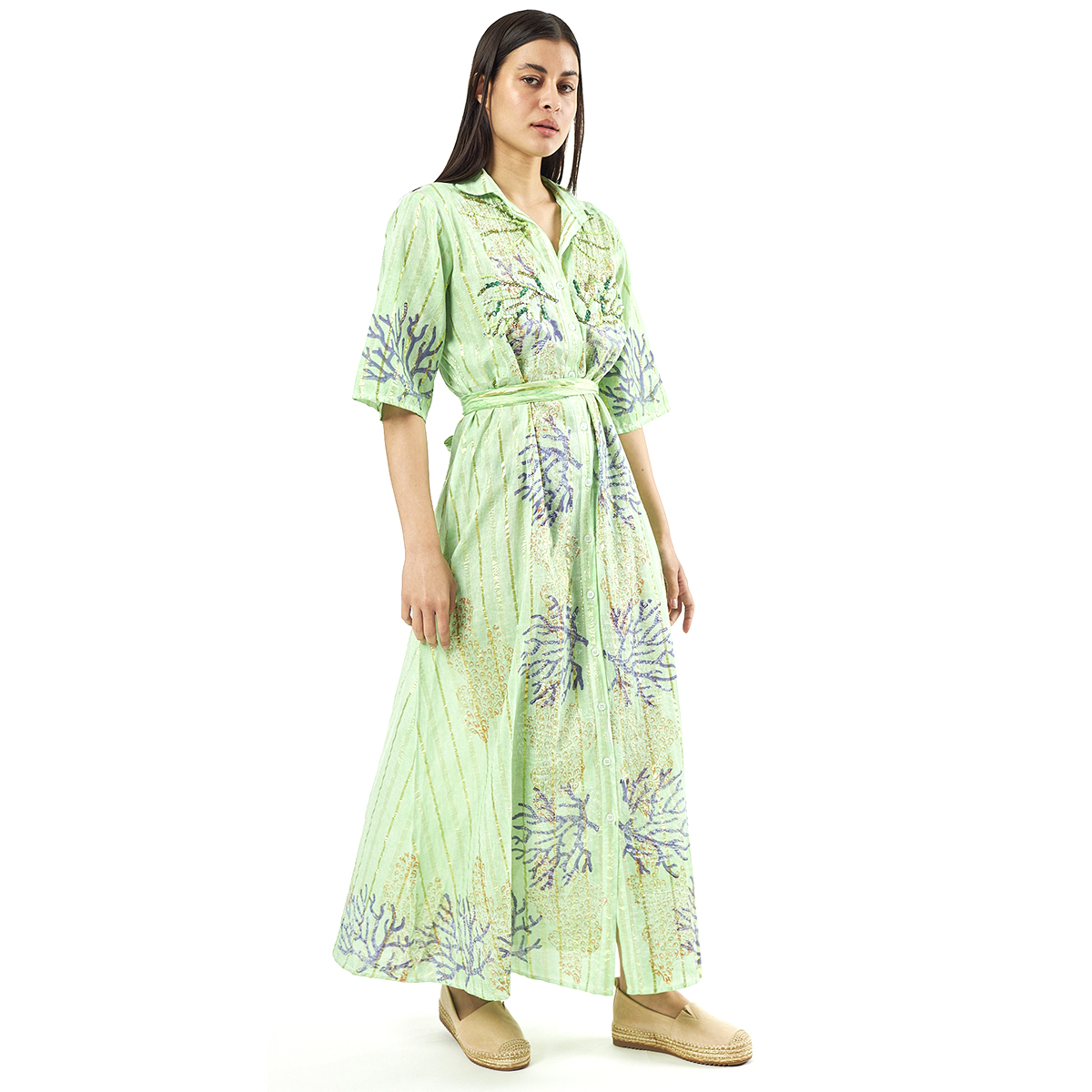 Verde Γυναικεία Πουκαμίσα 53-0023 Cotton Ινδίας Πράσινο