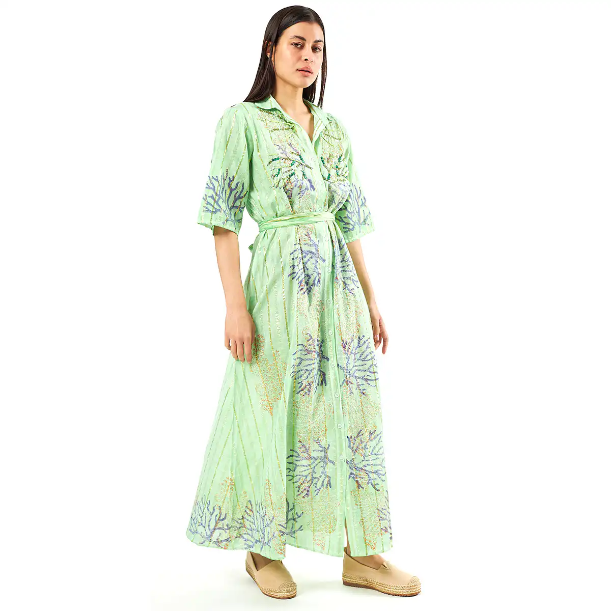 Verde Γυναικεία Πουκαμίσα 53-0023 Cotton Ινδίας Πράσινο