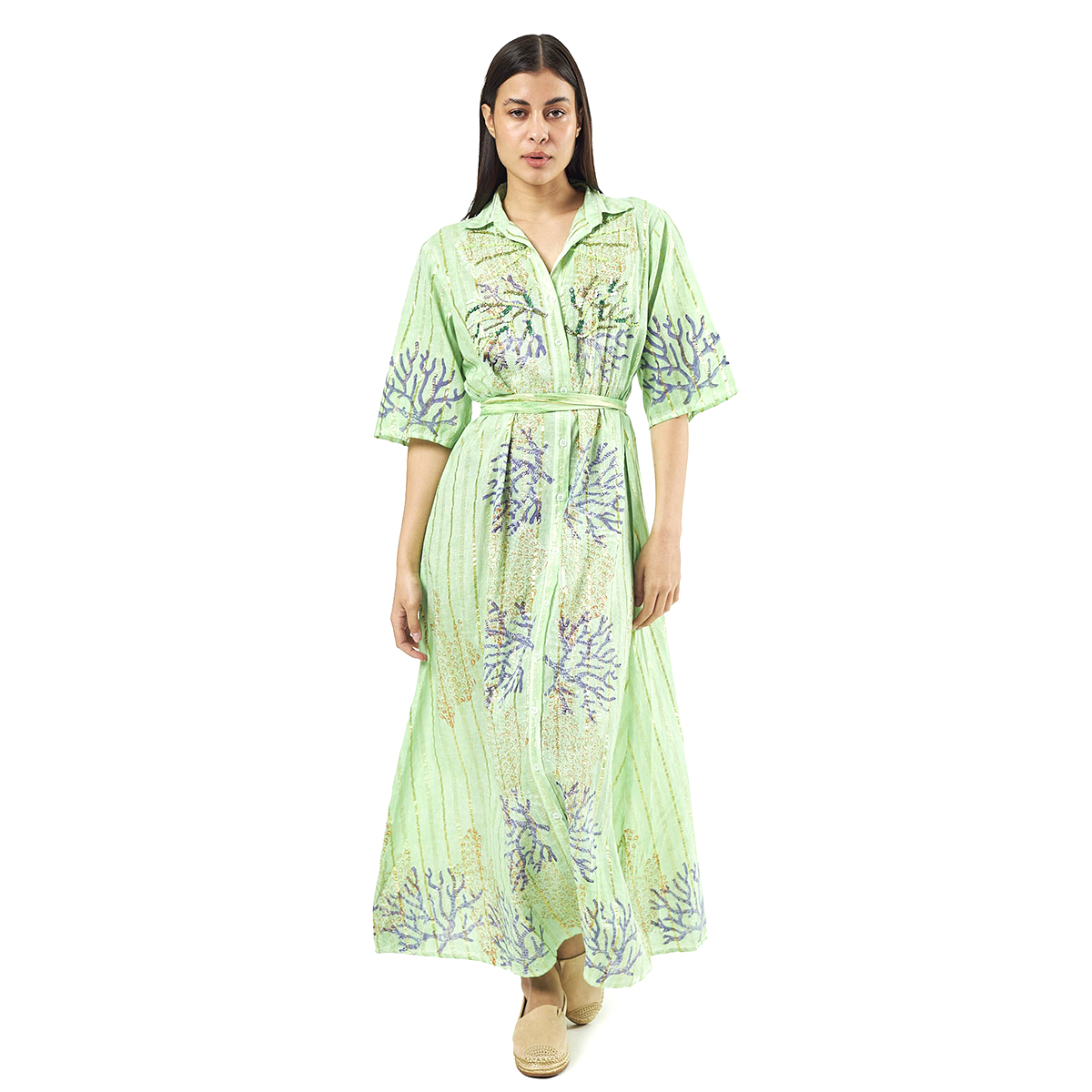 Verde Γυναικεία Πουκαμίσα 53-0023 Cotton Ινδίας Πράσινο