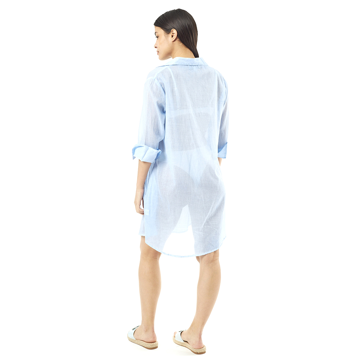 Verde Γυναικεία Πουκαμίσα 53-0025 Cotton Ινδίας Ανοιχτό Μπλέ