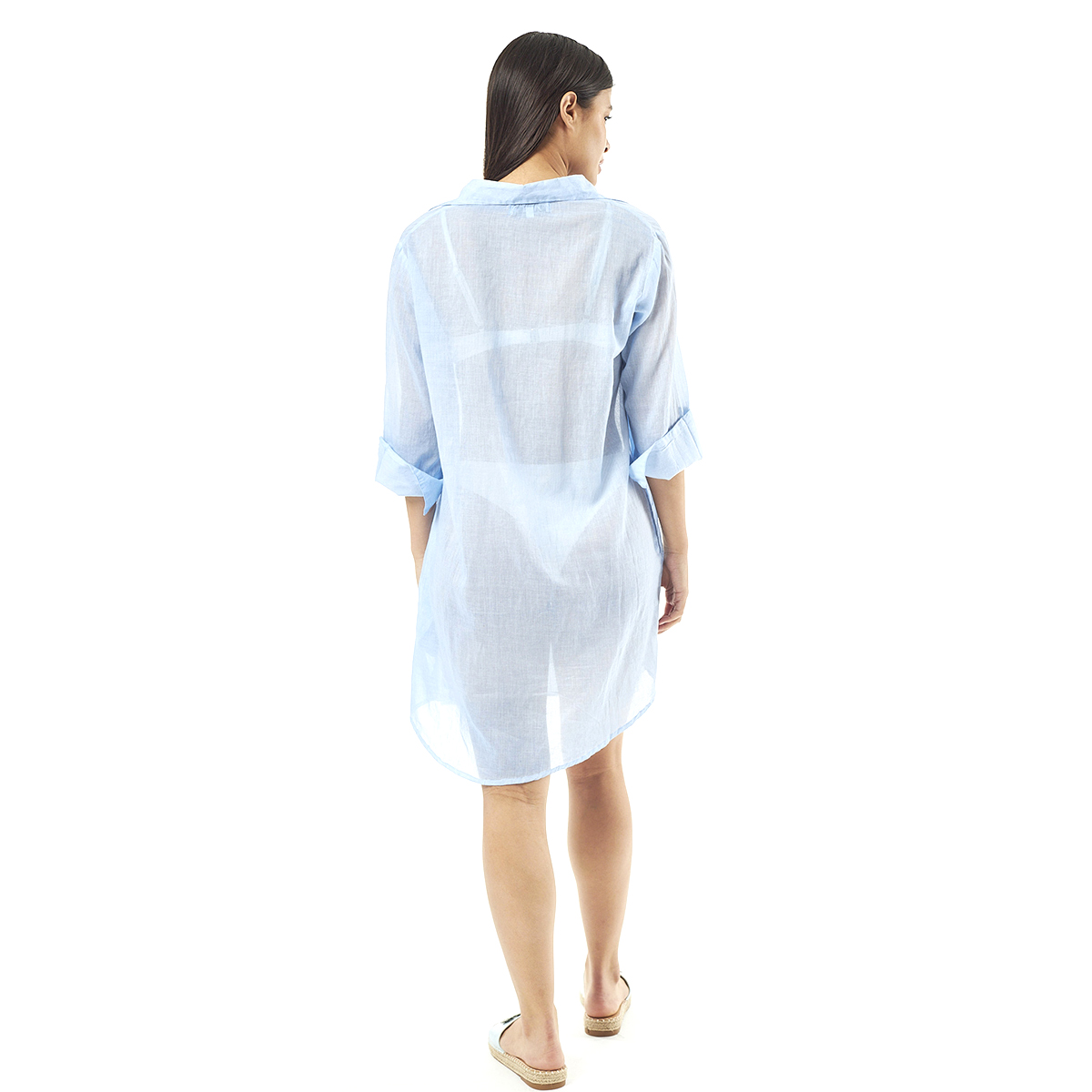 Verde Γυναικεία Πουκαμίσα 53-0025 Cotton Ινδίας Ανοιχτό Μπλέ