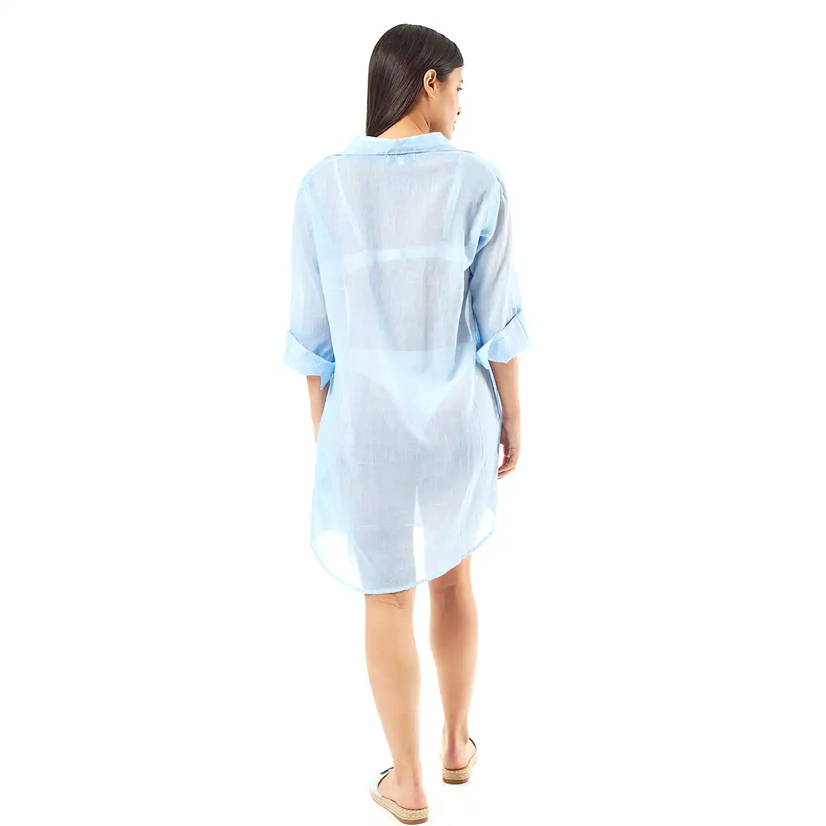 Verde Γυναικεία Πουκαμίσα 53-0025 Cotton Ινδίας Ανοιχτό Μπλέ