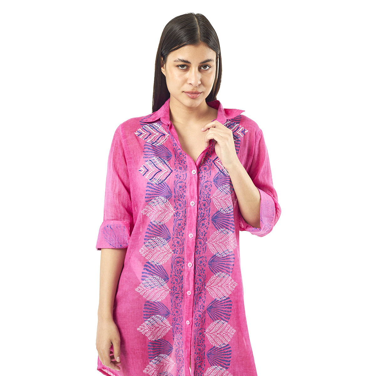 Verde Γυναικεία Πουκαμίσα 53-0026 Cotton Ινδίας Κοραλί