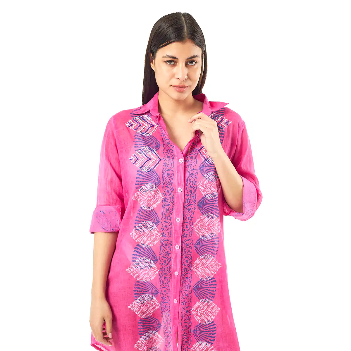 Verde Γυναικεία Πουκαμίσα 53-0026 Cotton Ινδίας Κοραλί