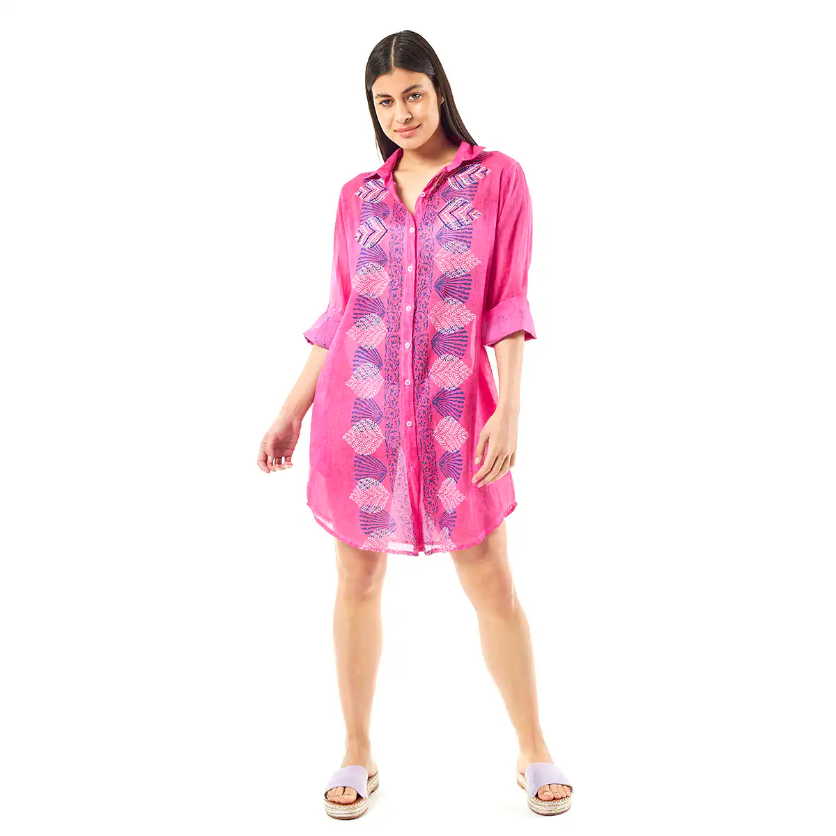 Verde Γυναικεία Πουκαμίσα 53-0026 Cotton Ινδίας Κοραλί