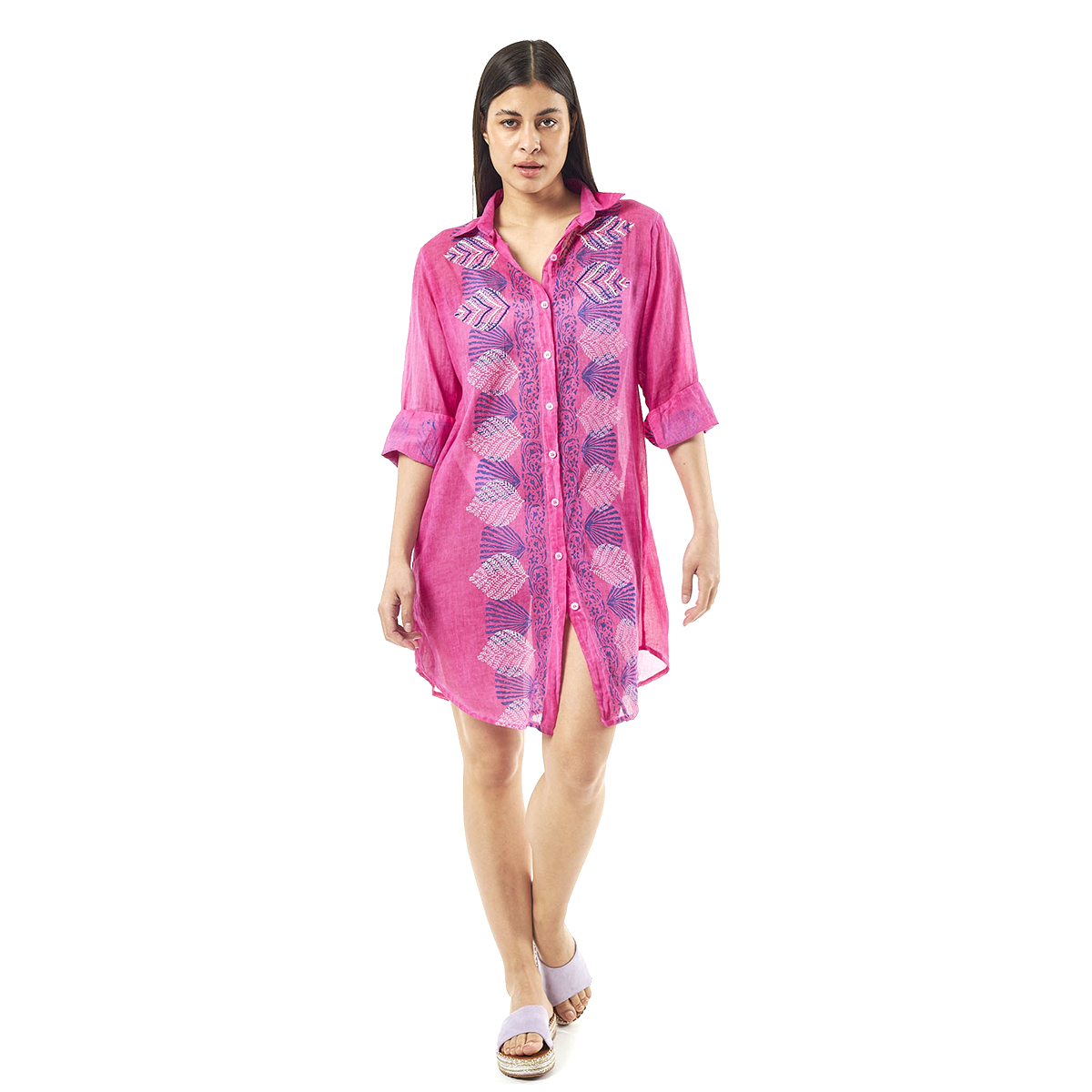 Verde Γυναικεία Πουκαμίσα 53-0026 Cotton Ινδίας Κοραλί