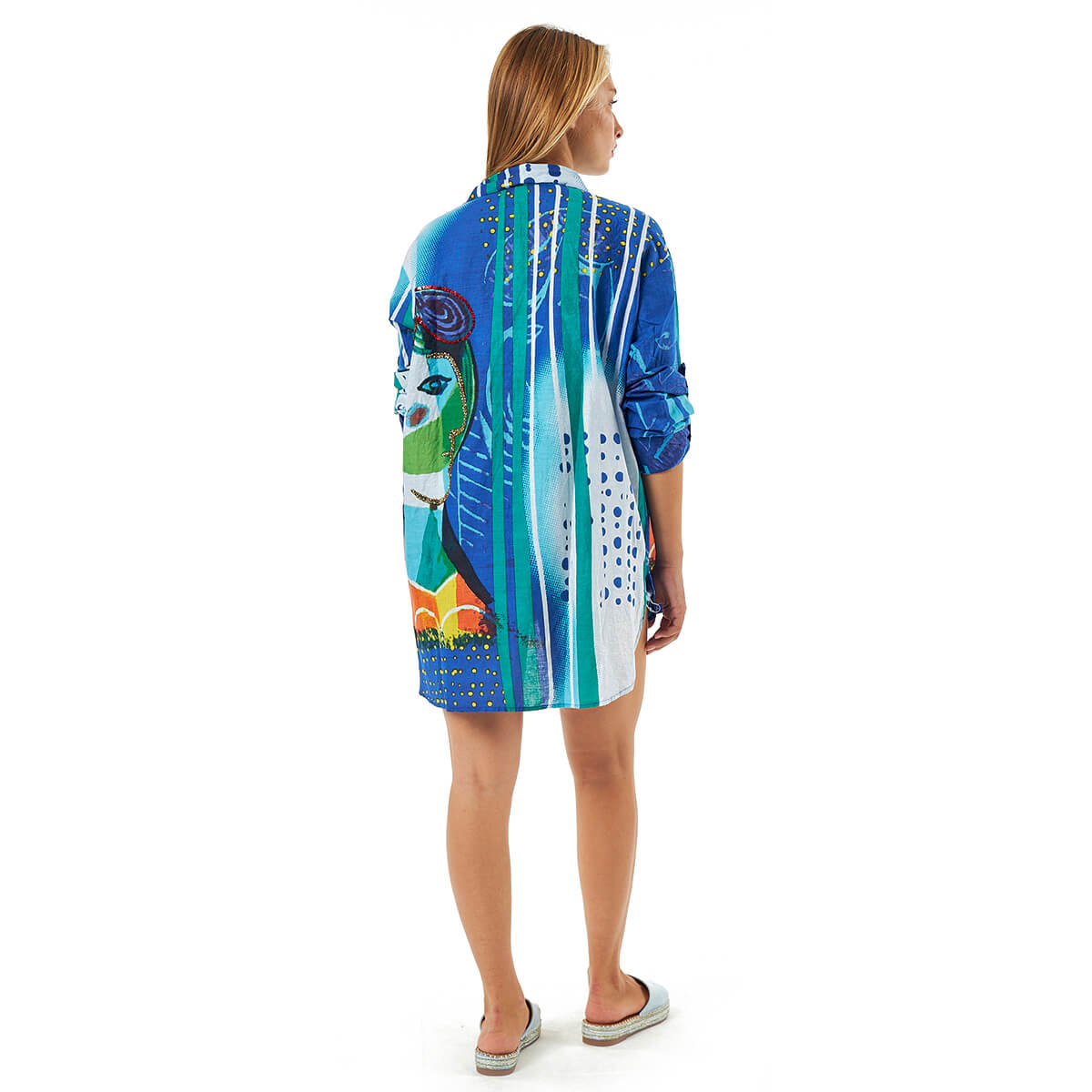 Verde Γυναικεία Πουκαμίσα 53-0036 Βαμβακερή Μπλε