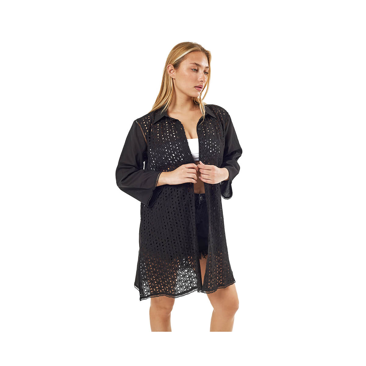 Verde Γυναικεία Πουκαμίσα 53-0039 Βαμβακερή Μαύρο