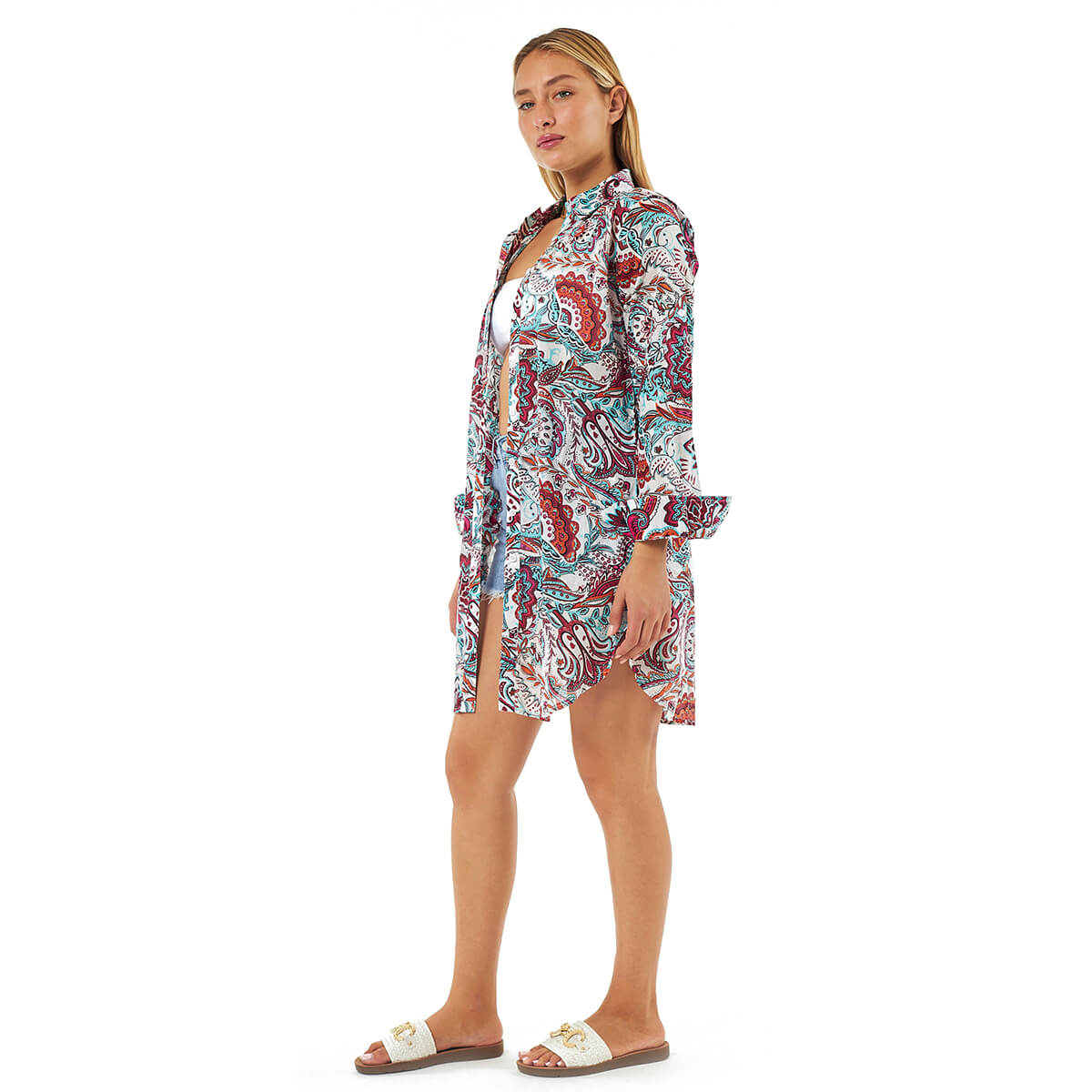 Verde Γυναικεία Πουκαμίσα 53-0040 Βαμβακερή Πολύχρωμο