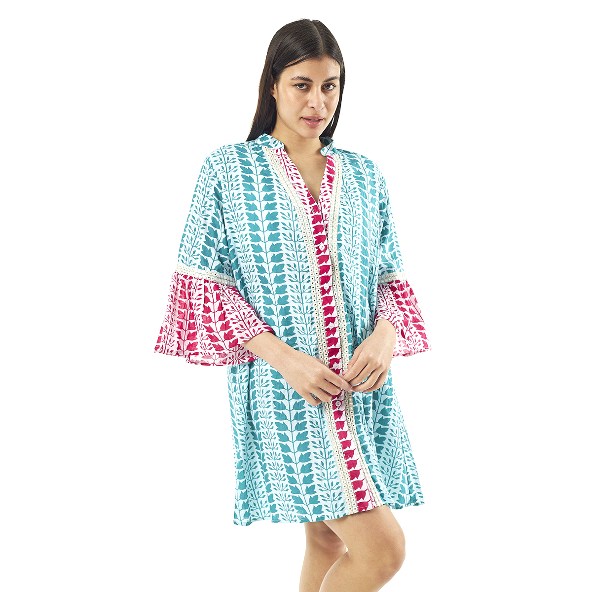 Verde Γυναικεία Μπλούζα 54-0006 Cotton Ινδίας Πολύχρωμο