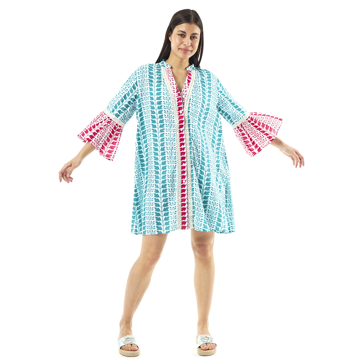 Verde Γυναικεία Μπλούζα 54-0006 Cotton Ινδίας Πολύχρωμο