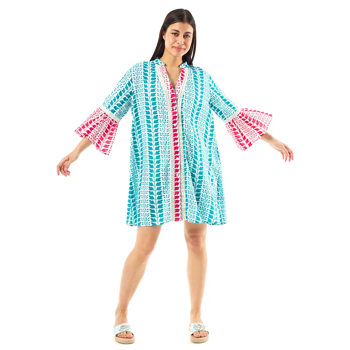 Verde Γυναικεία Μπλούζα 54-0006 Cotton Ινδίας Πολύχρωμο