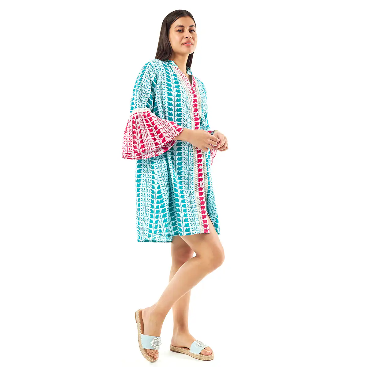 Verde Γυναικεία Μπλούζα 54-0006 Cotton Ινδίας Πολύχρωμο