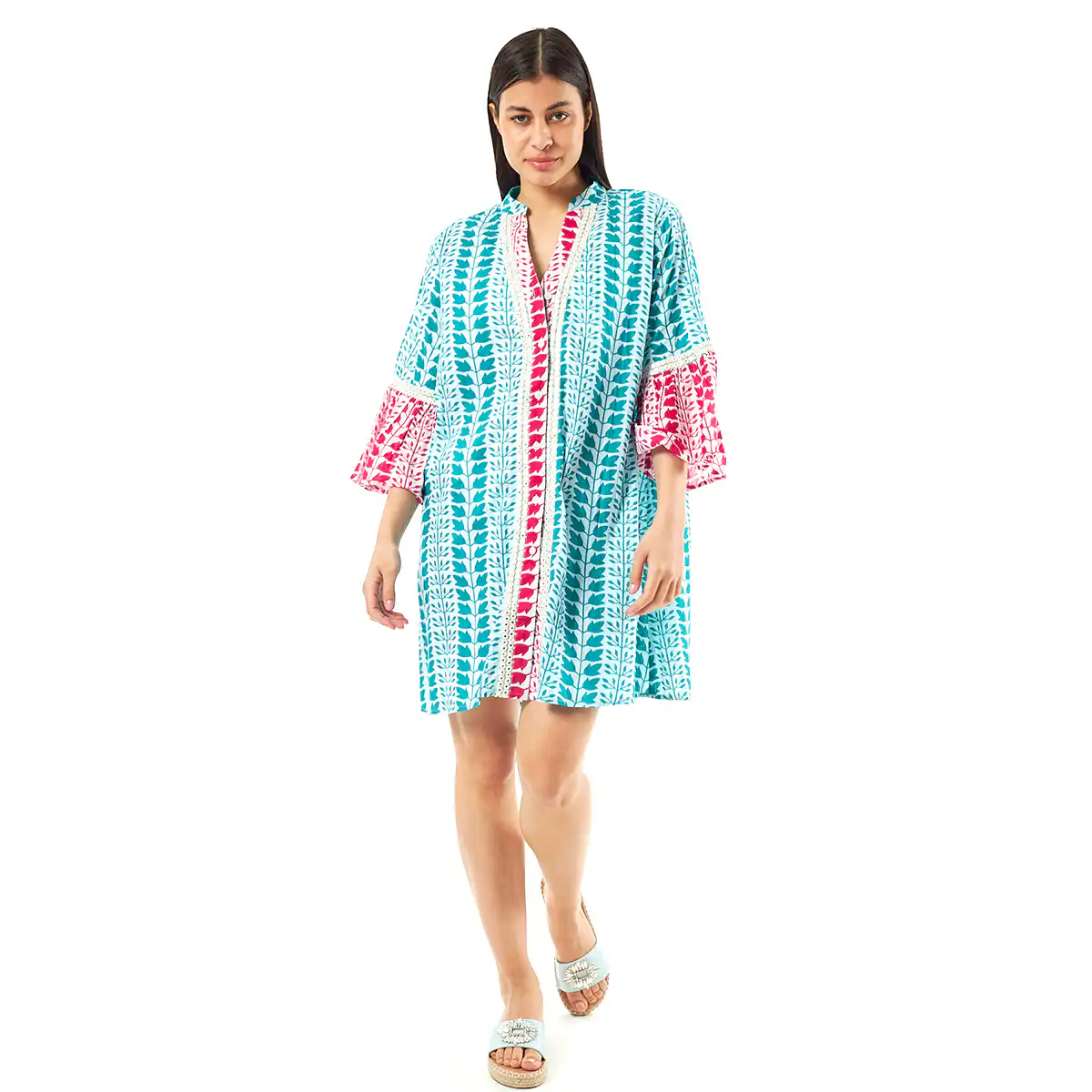 Verde Γυναικεία Μπλούζα 54-0006 Cotton Ινδίας Πολύχρωμο