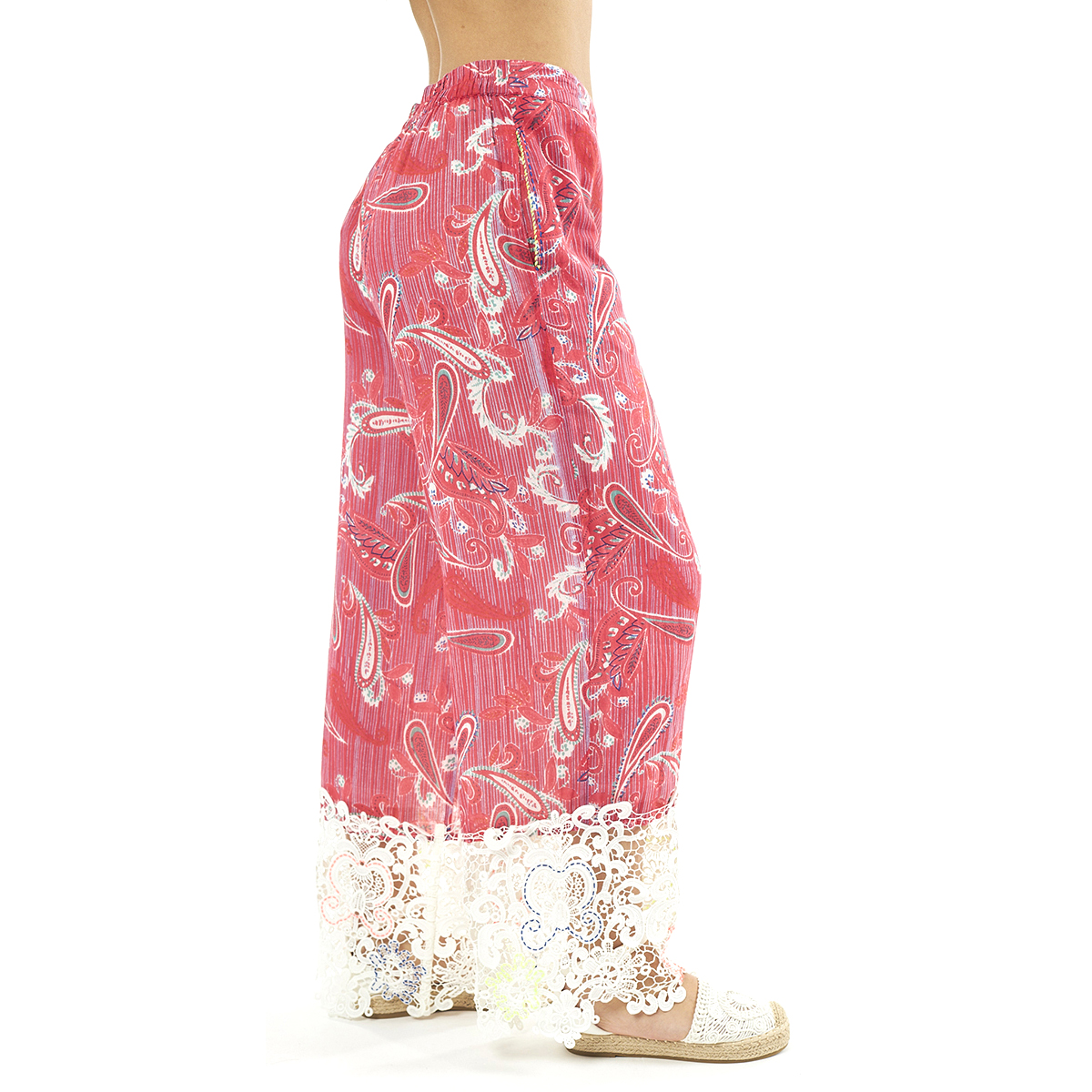 Verde Γυναικείο Παντελόνι 55-0005 Cotton Ινδίας Κοραλί