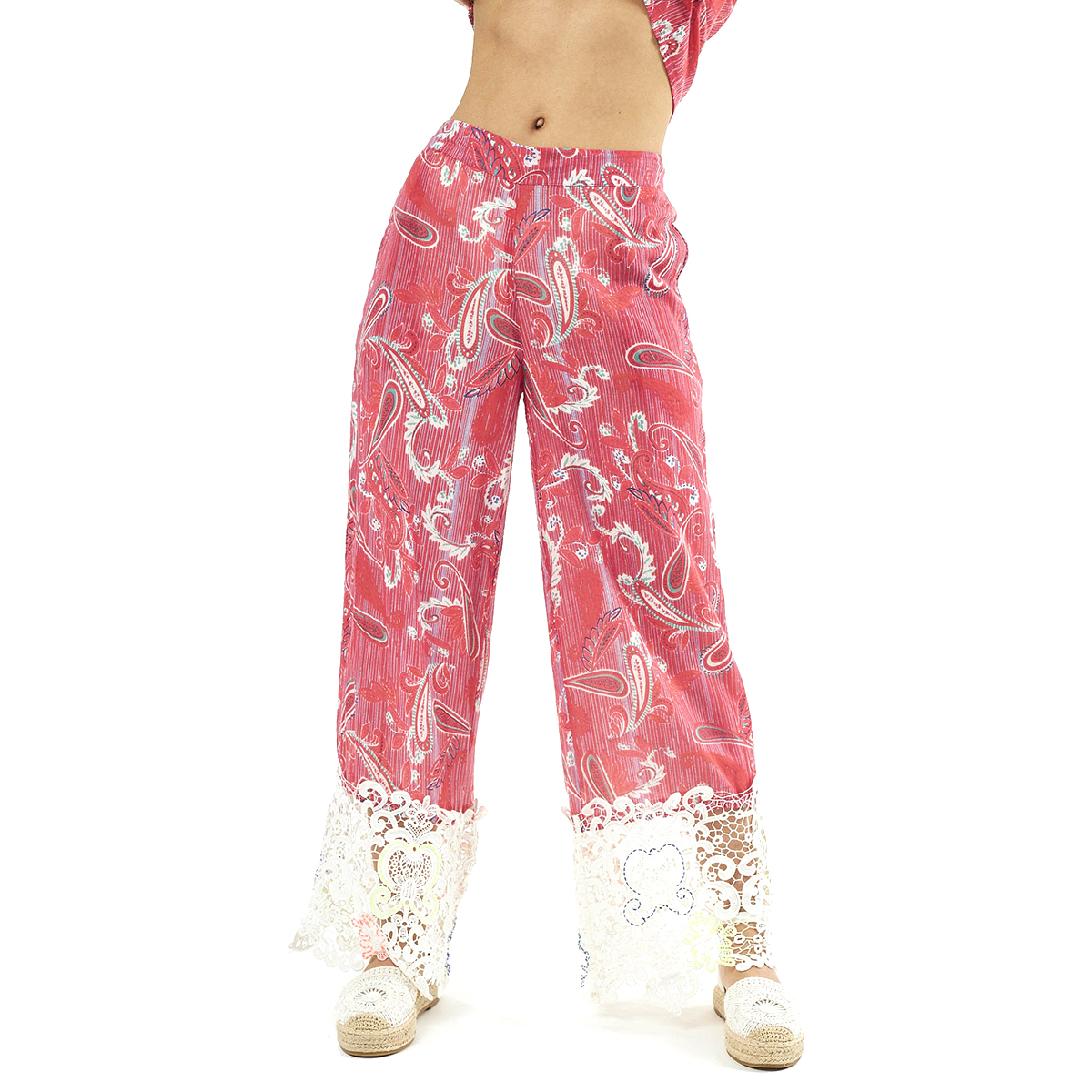 Verde Γυναικείο Παντελόνι 55-0005 Cotton Ινδίας Κοραλί