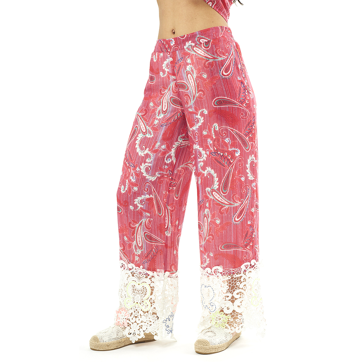 Verde Γυναικείο Παντελόνι 55-0005 Cotton Ινδίας Κοραλί